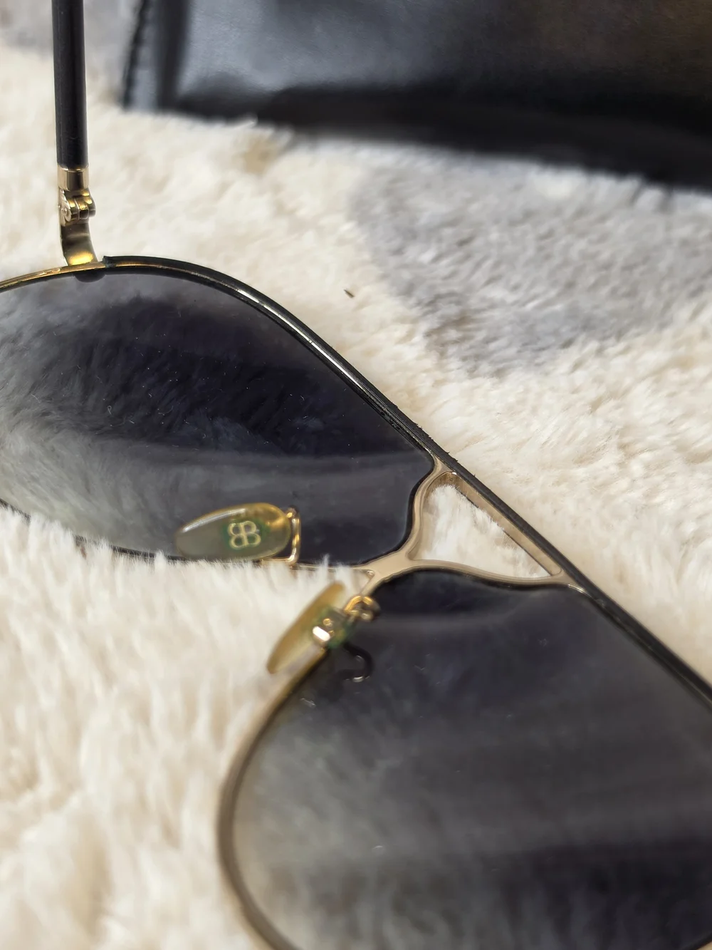 Balenciaga Gold Frame Black Gradient Lens Women's Sunglasses